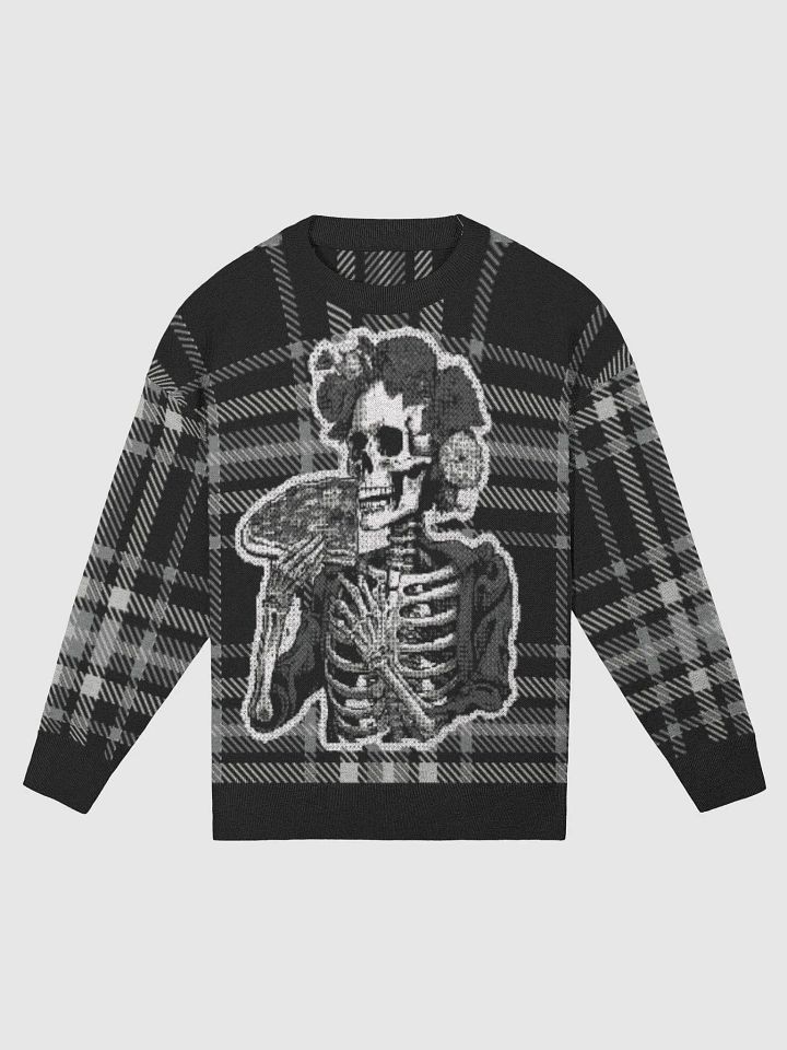 Monochrome Memento: Chic Skeleton Knit Sweater product image (5)