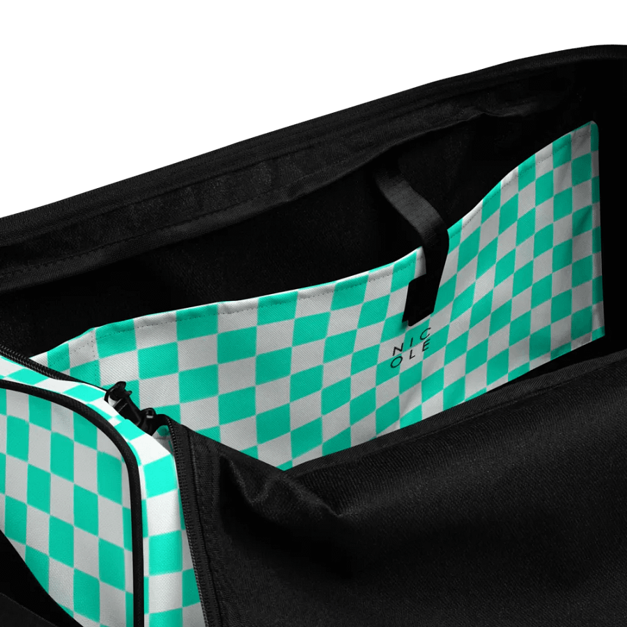 Checkered! Black and White Checkers Duffel Bag product image (4)