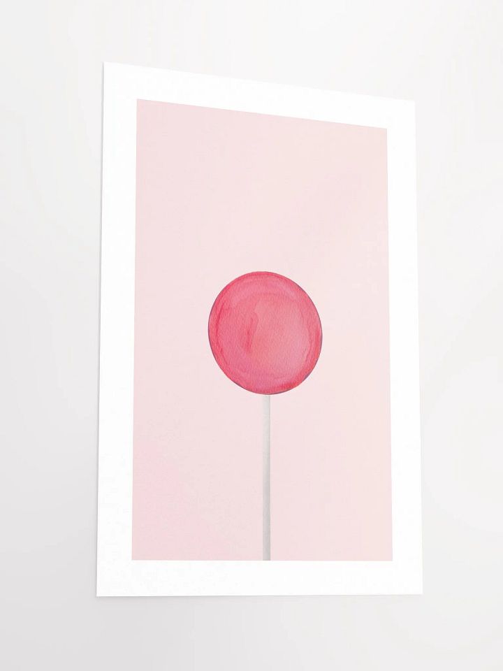 Minimalist Crimson Lollipop on Soft Pink Background Wall Art product image (4)