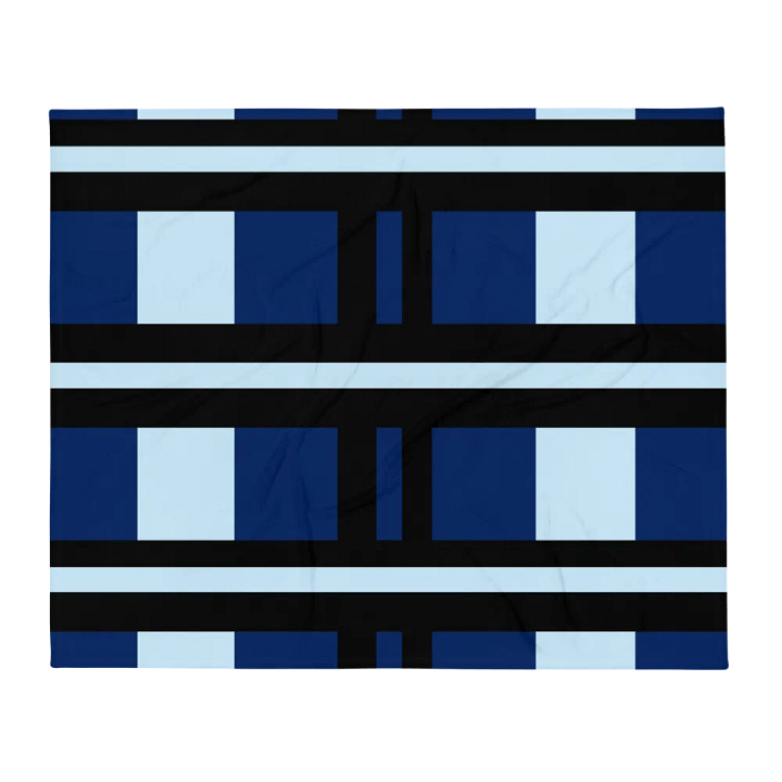 Shades of Blue With Black Stripes Throw Blanket product image (2)