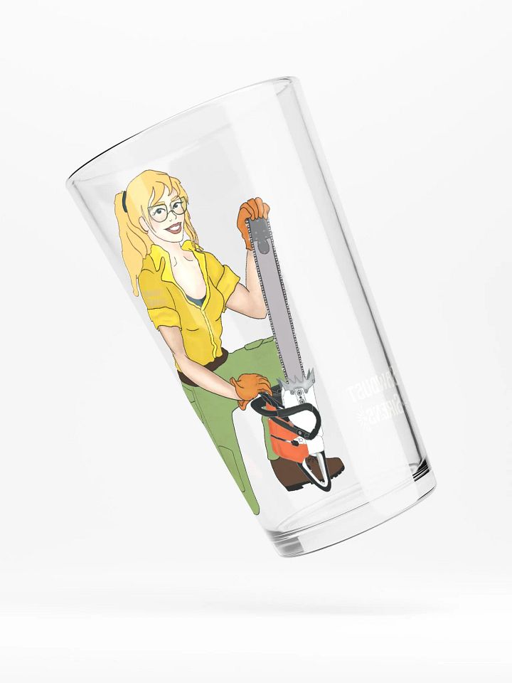 Blonde Chainsaw Pinup Pint Glass product image (2)