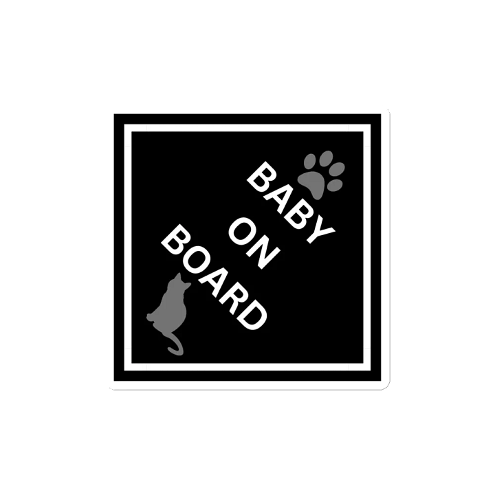 Cat Baby on Board Magnet - Gray on Black product image (2)