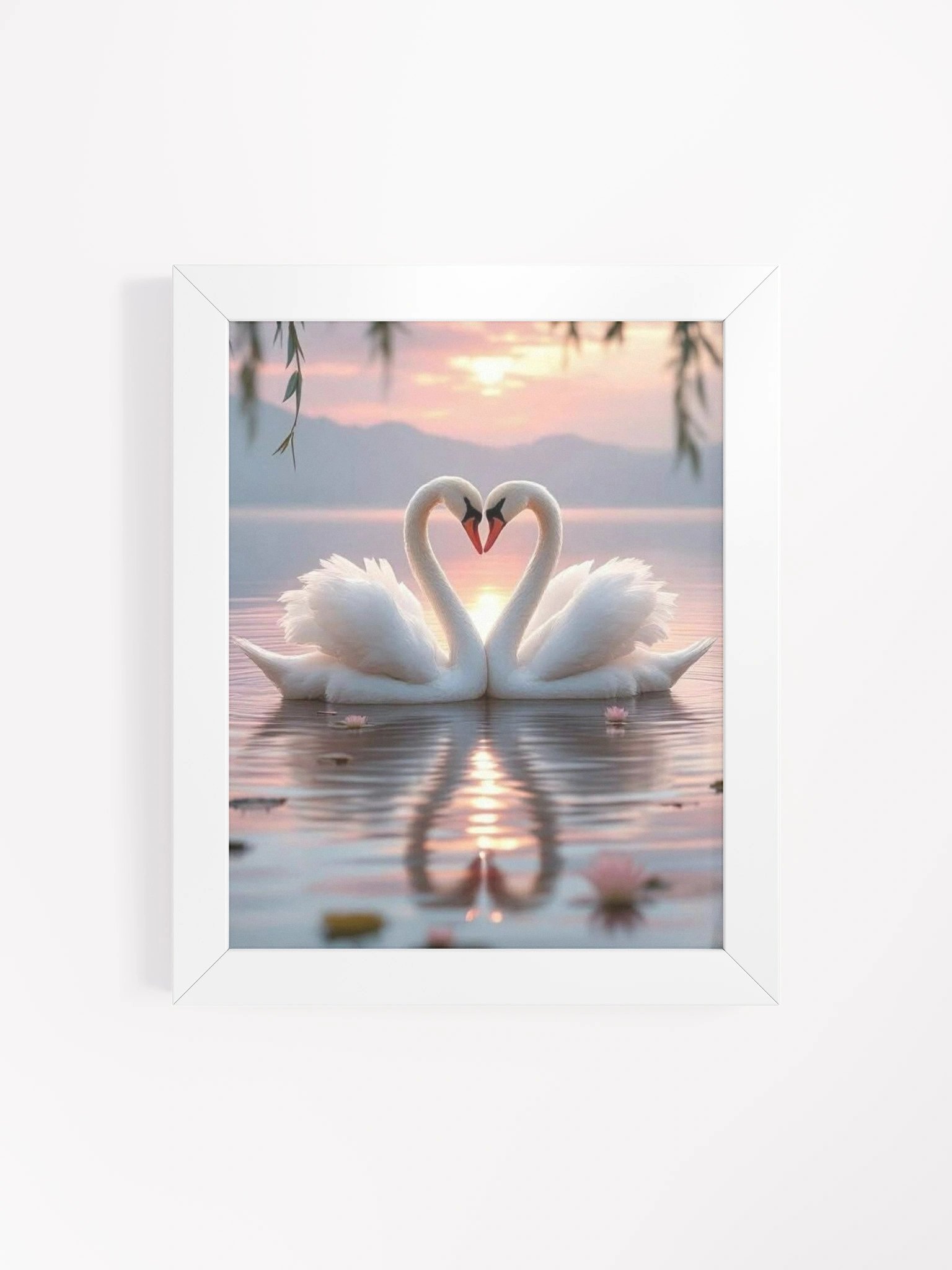 Swan Serenade Heart Framed Poster product image (4)