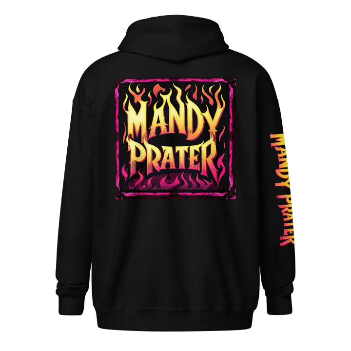 Mandylorian Flame Helmet Zip Hoodie with pink border product image (1)
