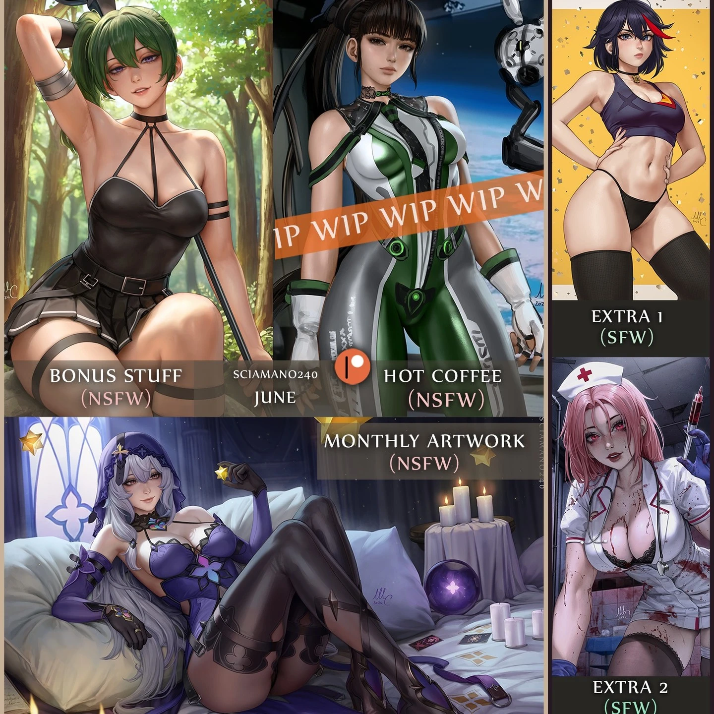 Here the main rewards of the June Patreon pack! If you join before June 1st, you will be able to get this pack once finished....