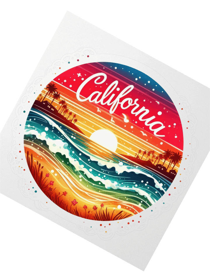 California Dreamin' Sunset Stickers product image (4)