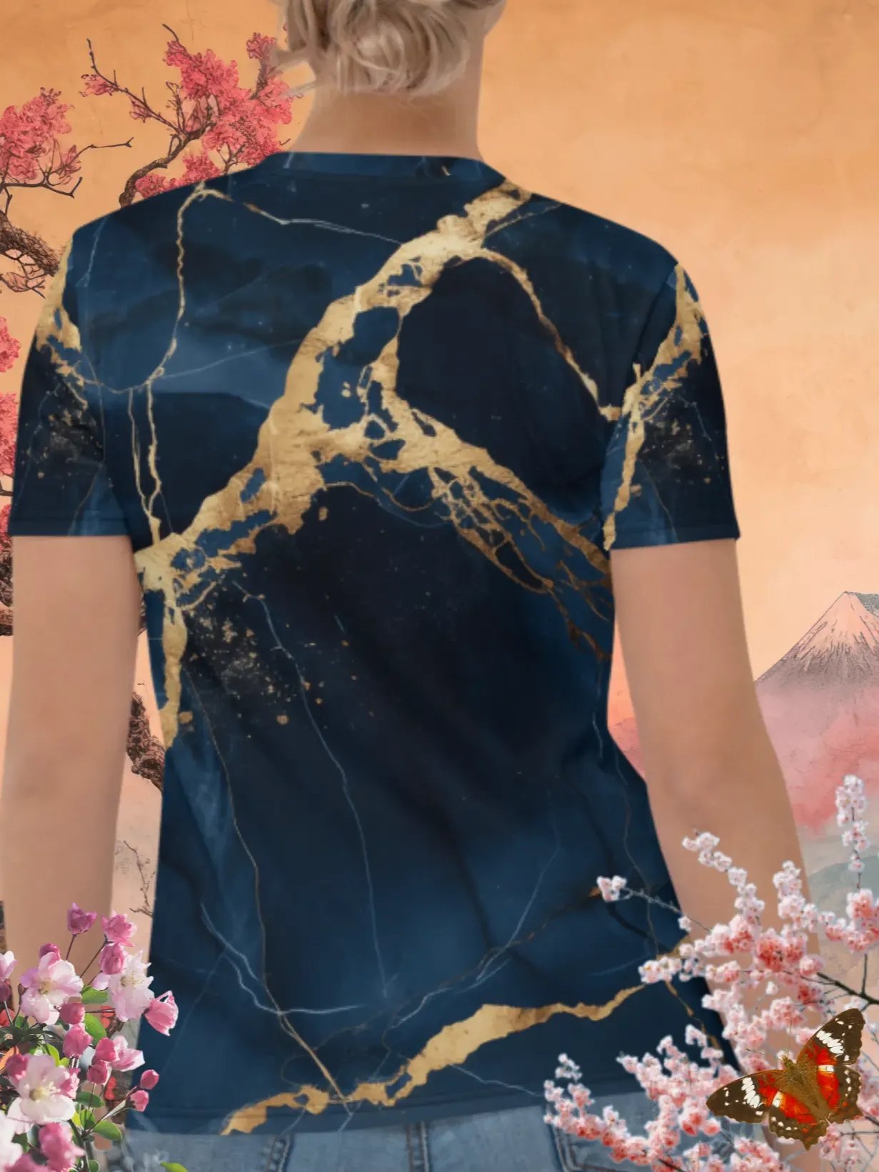 Blue Marble Print T-Shirt product image (4)