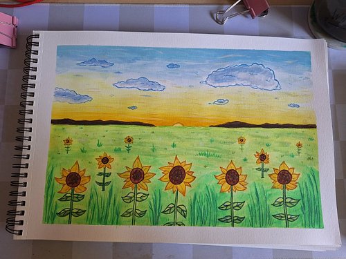Art from stream 

#sunflowers #stars #colours #twitchart #landscape