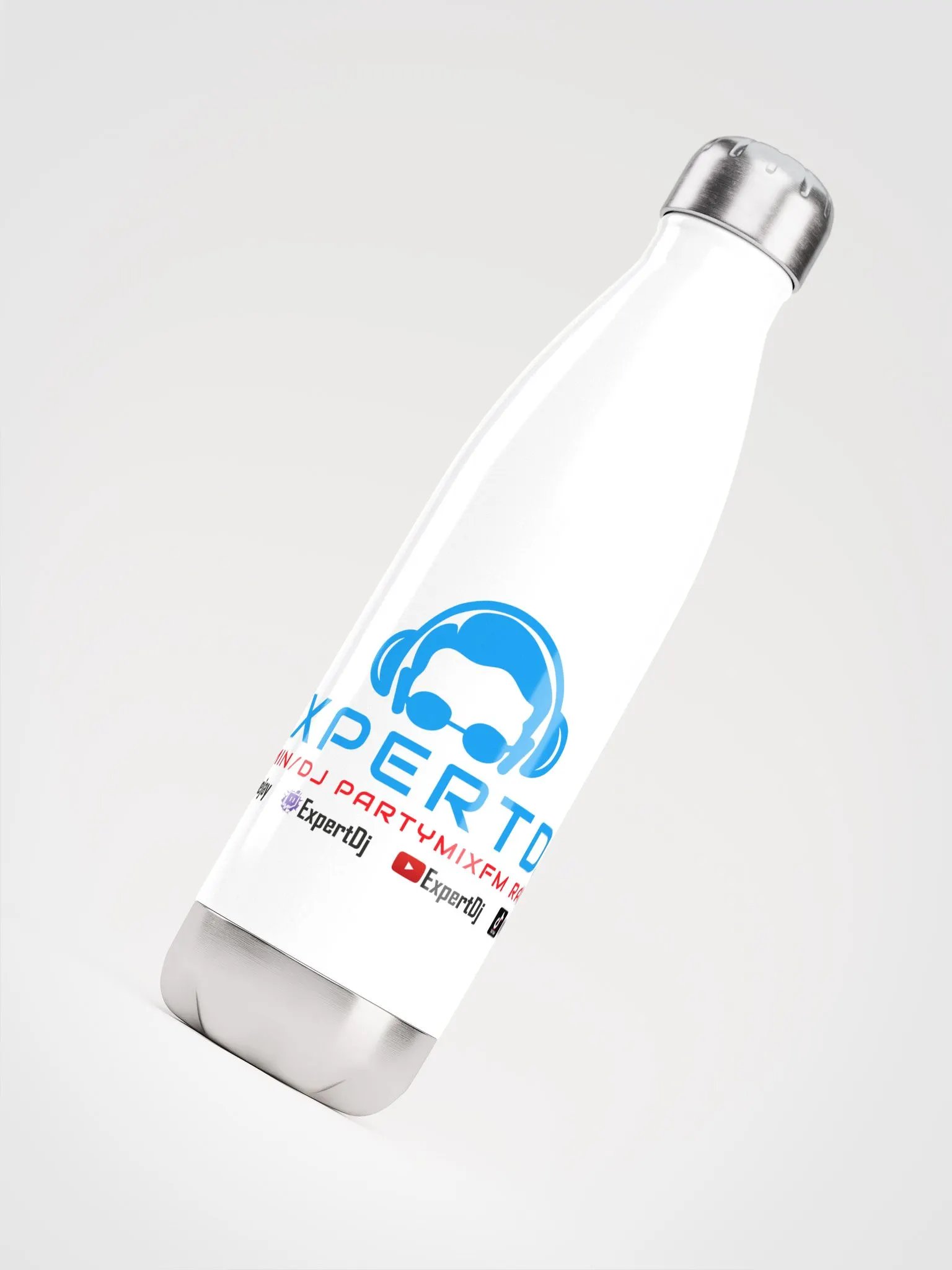 Stainless Steel Water Bottle DJ White product image (4)