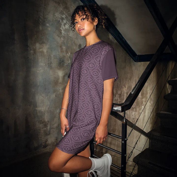 Boho Celestial Eyes Stars & Moons T-Shirt Dress product image (1)