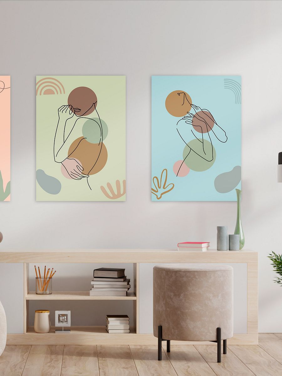Boho woman — boho poster, boho wall art, boho decor, aesthetic poster, abstract art product image (26)