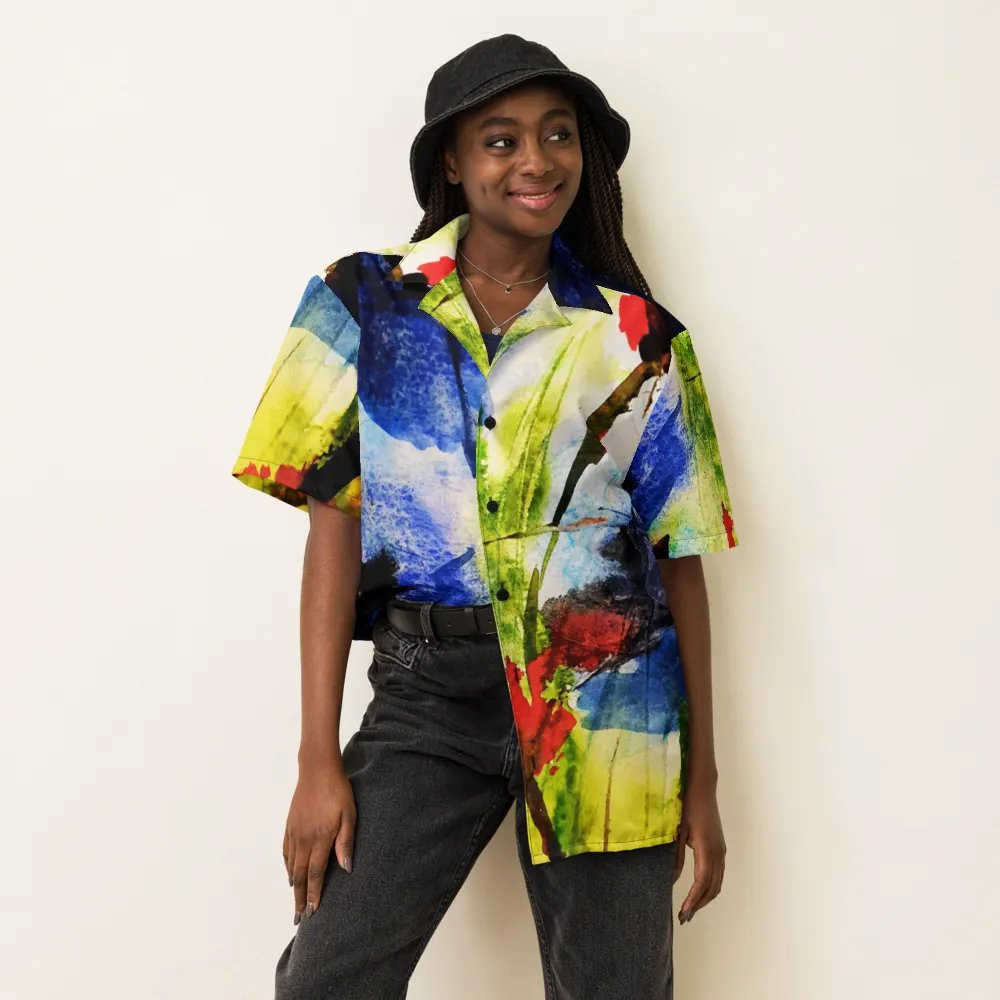 original abstract watercolour painting printed on hawain shirt product image (6)