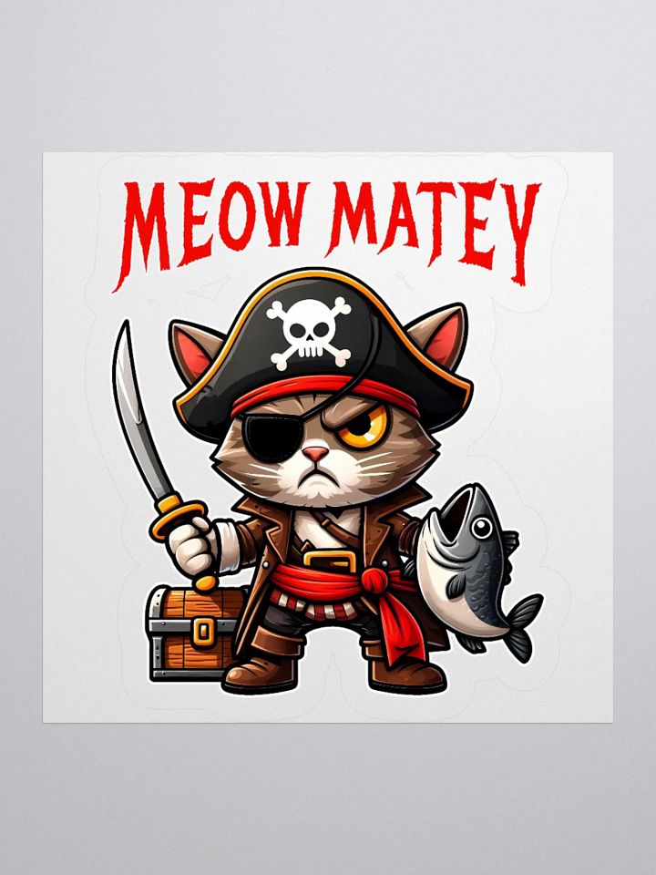 Meow Matey Cat Pirate Sticker product image (3)