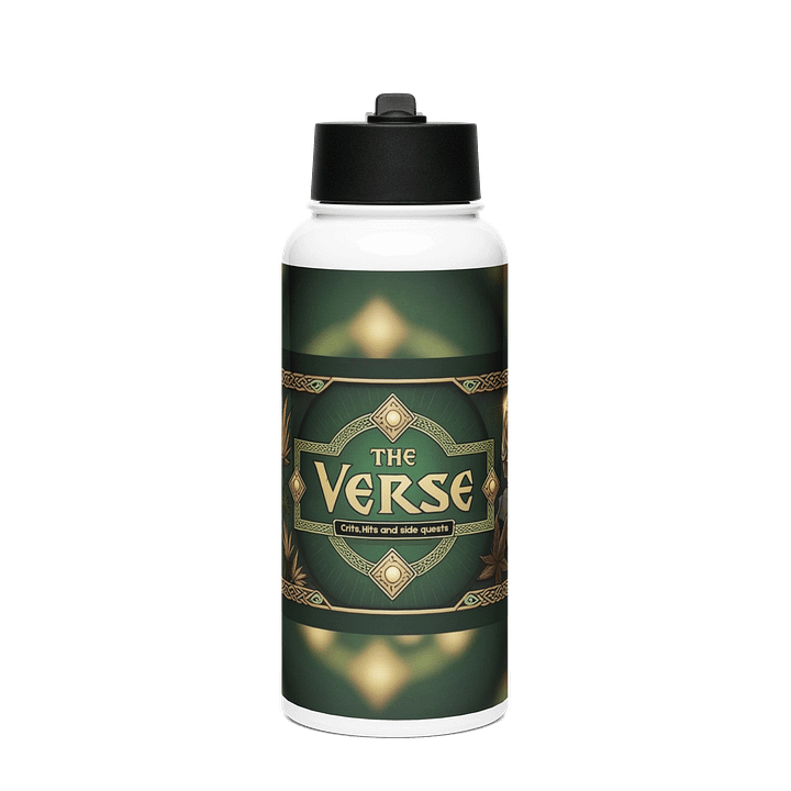 Water bottle with straw lid product image (1)