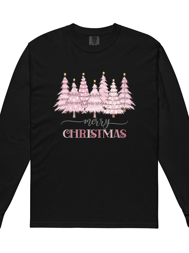 Holiday - Twinkle Pinkmas! Merry Christmas with Pastel Trees- Long-sleeve Comfort Colors product image (1)