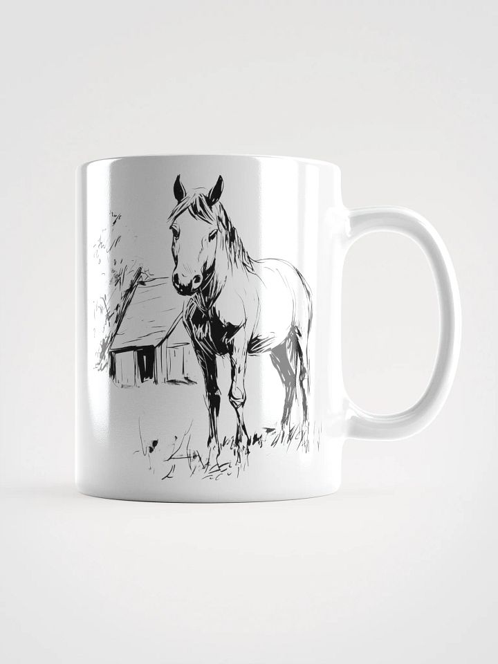 Pasture Morning – Horse & Barn Line Art Mug product image (2)