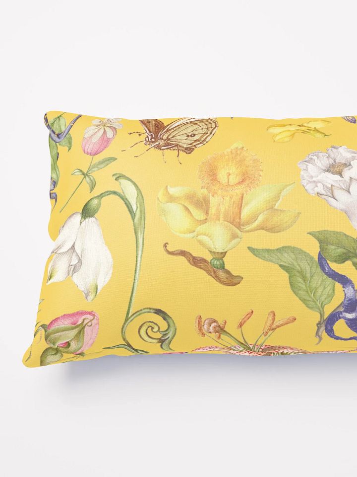 Exotic Blooming Floral Butterfly Yellow Pillow product image (2)