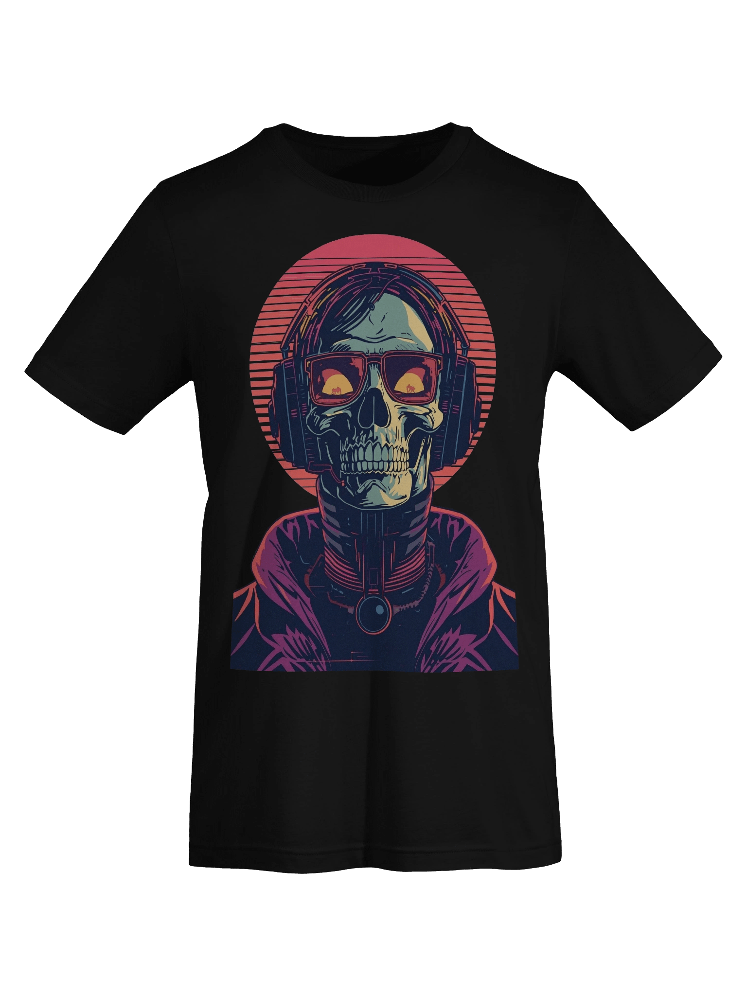 Neon DJ Skull Lightweight T-Shirt product image (6)