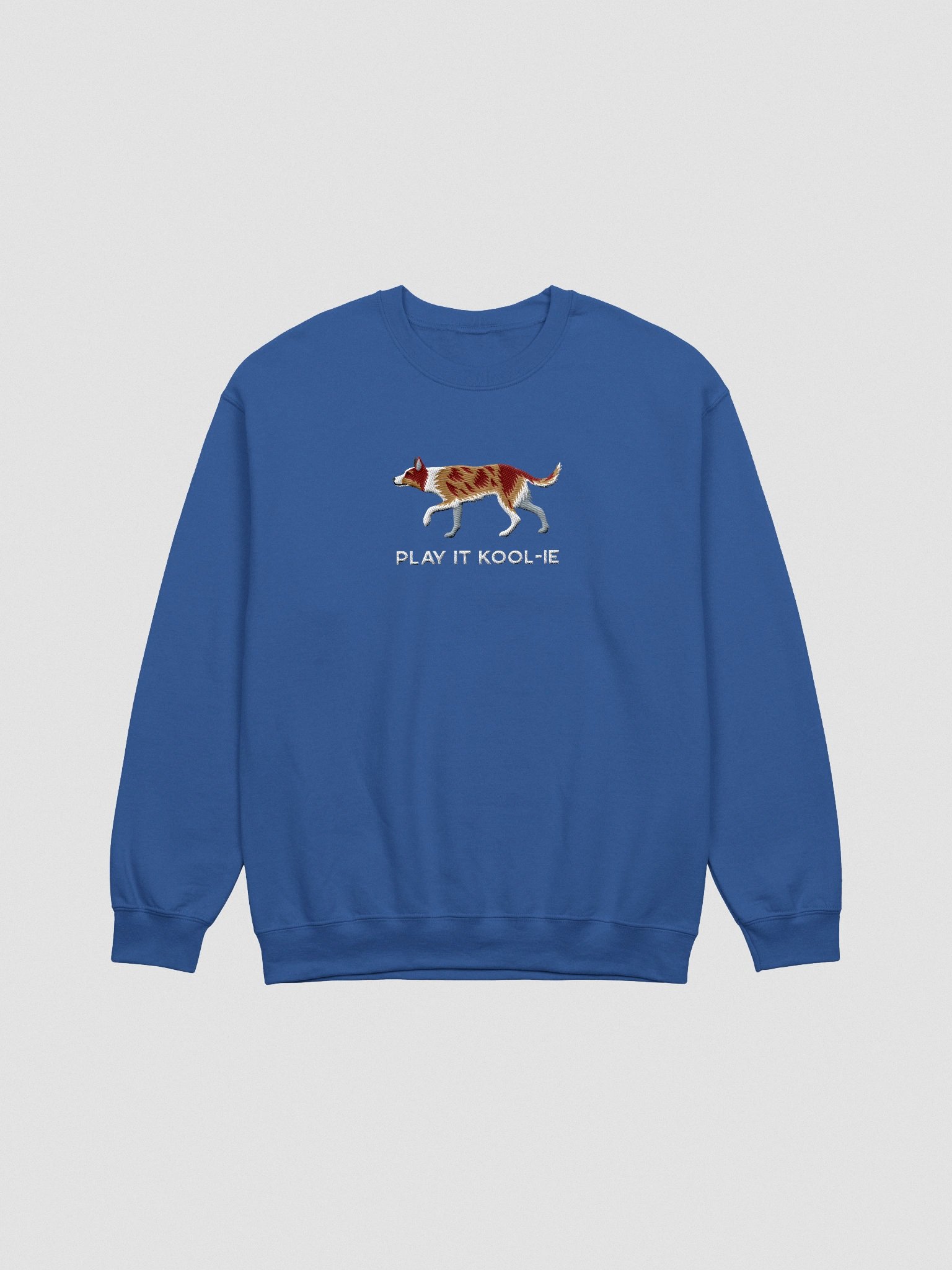 Play It Kool-ie Sweatshirt (Embroidered) of an Australian Koolie(Red Merle Tricolor) product image (4)