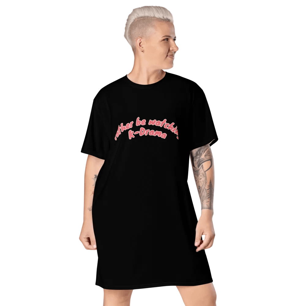 rather be watching kdrama cozy shirt dress product image (6)