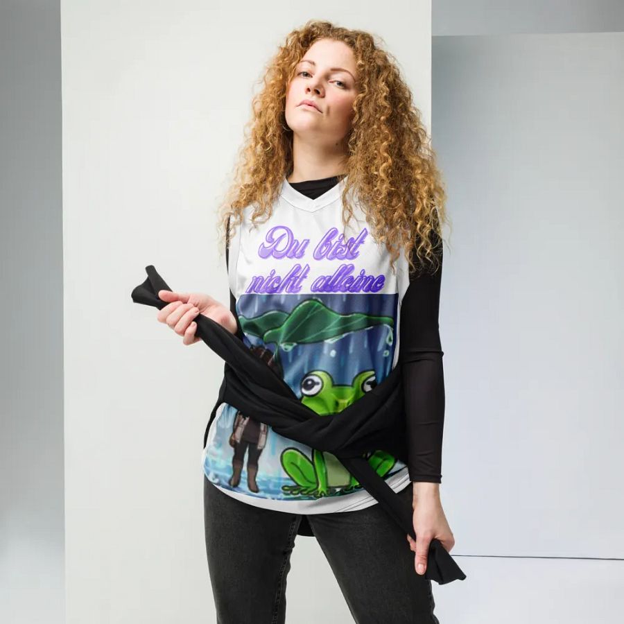 aus recyceltem Unisex-Basketballtrikot, Du bist nicht alleine product image (6)