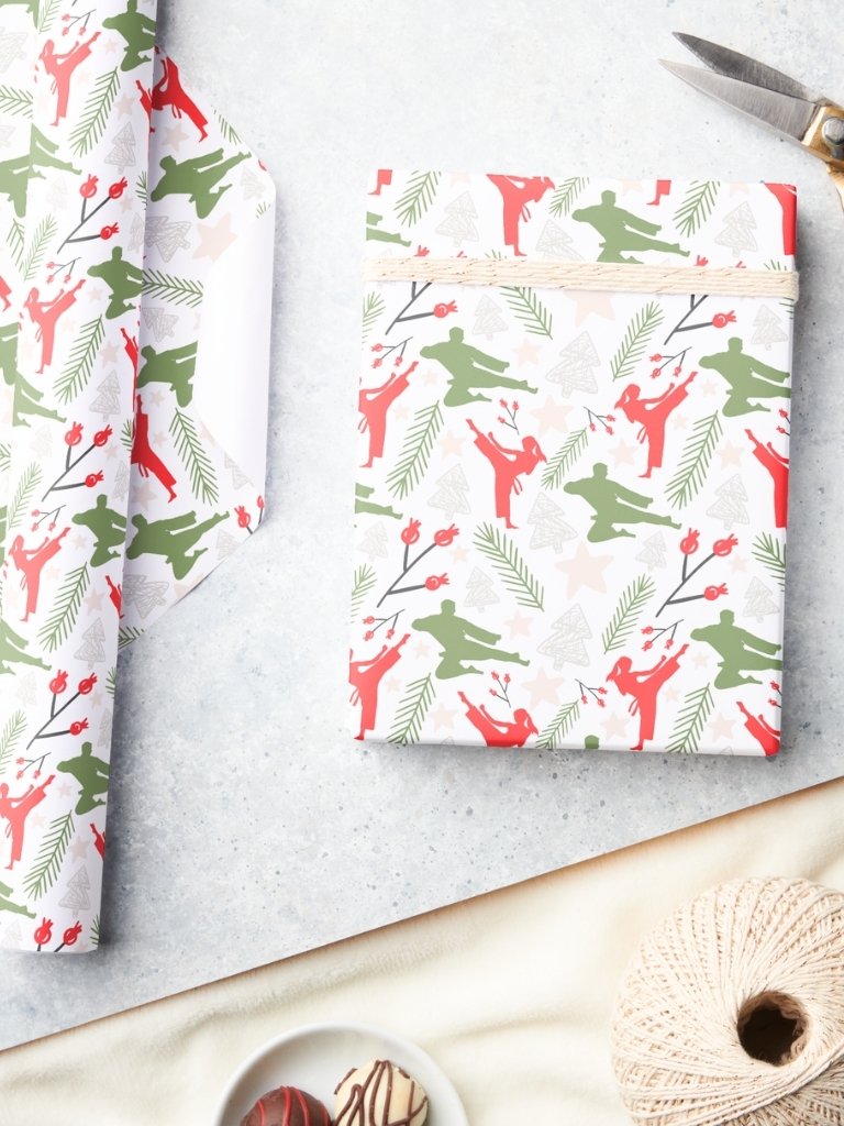 Martial Arts Christmas Gift Wrapping Paper product image (3)