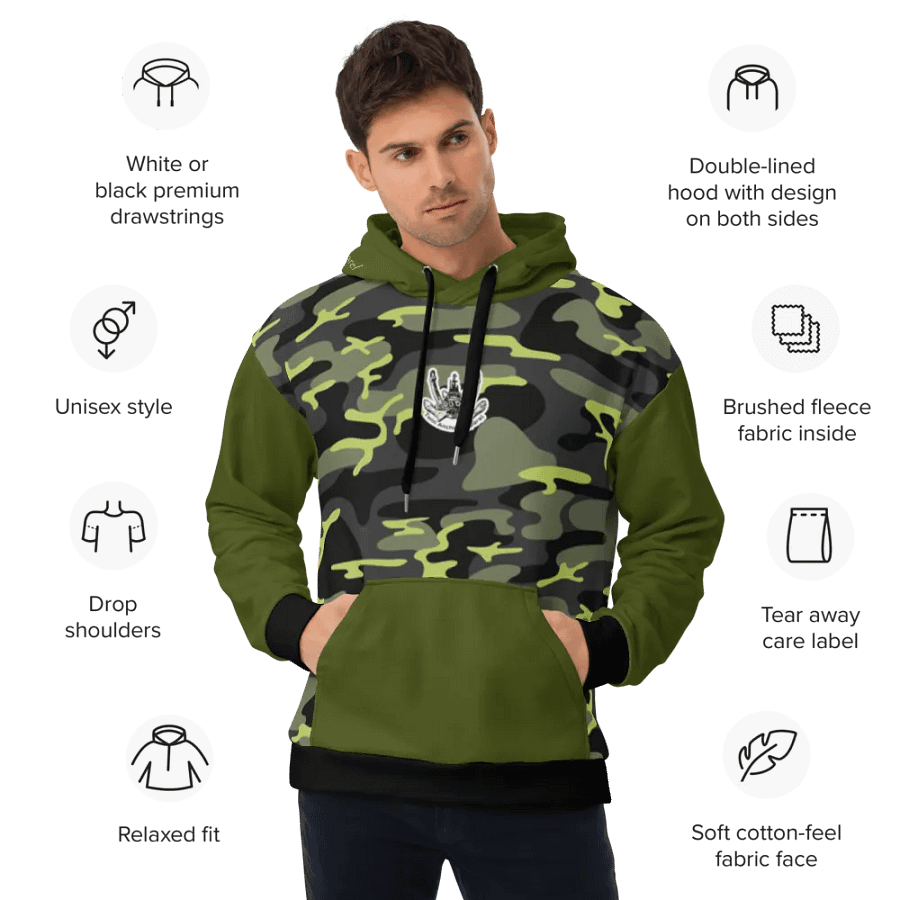 Green & Camouflage Twin Anchor Titan tug Hoodie product image (11)