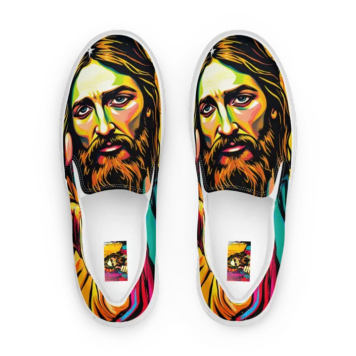 Thumbs up pop art J-dog women's slip-on canvas shoes product image (1)