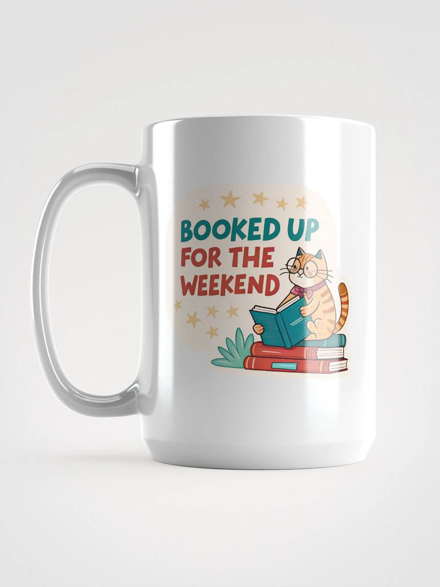 Bookworm Cat White Glossy Mug product image (6)