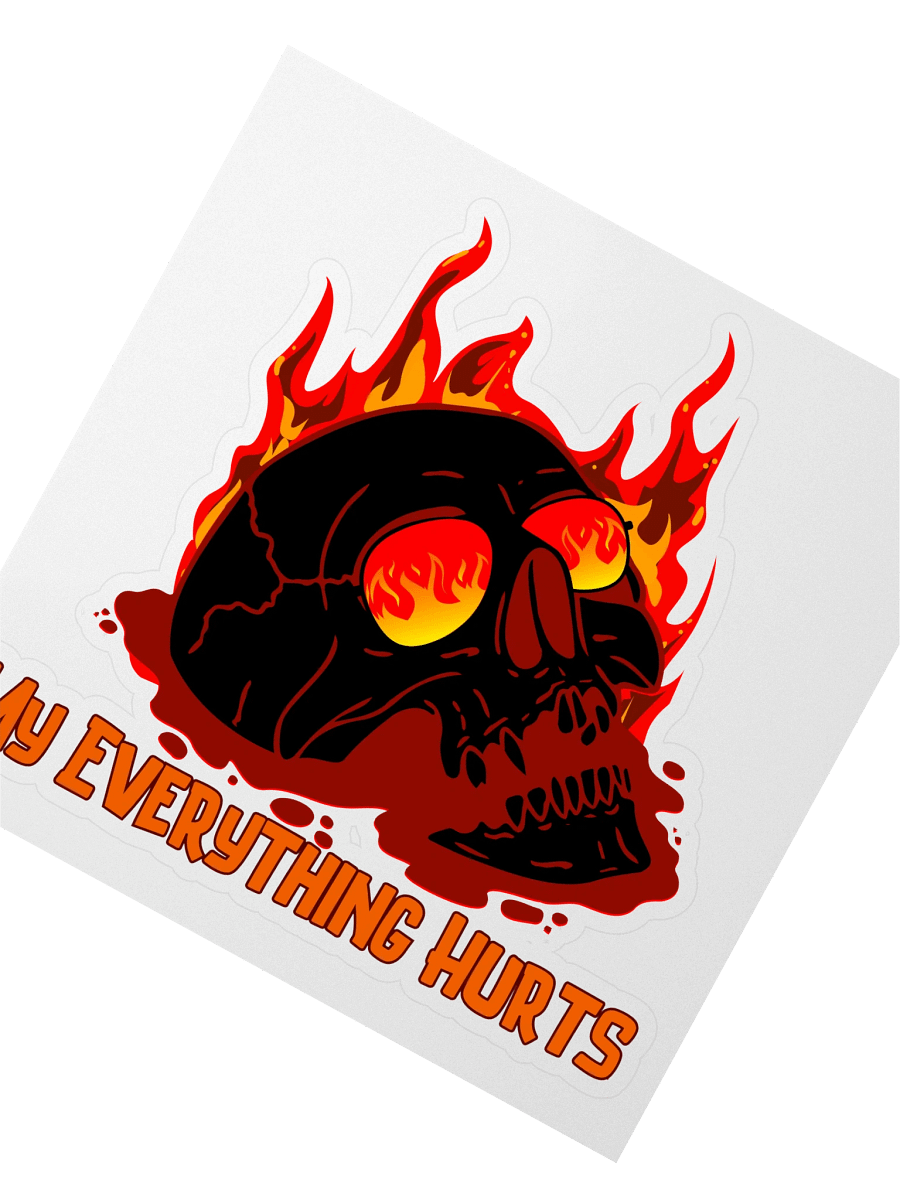 Large My Everything Hurts! Red Skull Sticker product image (3)