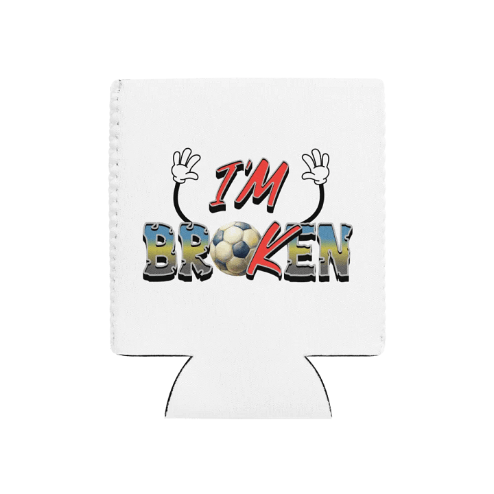 Im Broken Soccer Ball Coozie Can Cooler product image (1)