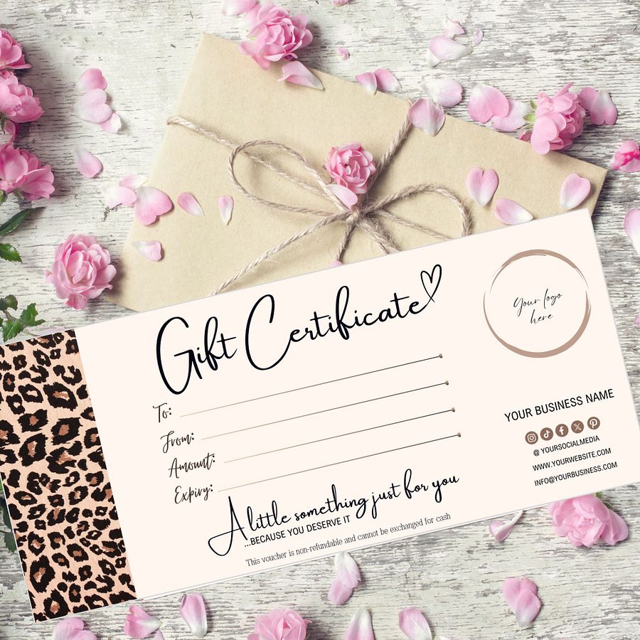 Leopard - Gift Certificate Template product image (3)
