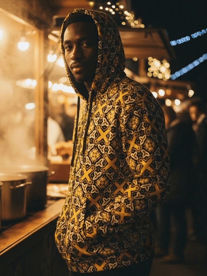 Symmetric X Grid Unisex Zip Hoodie product image (1)