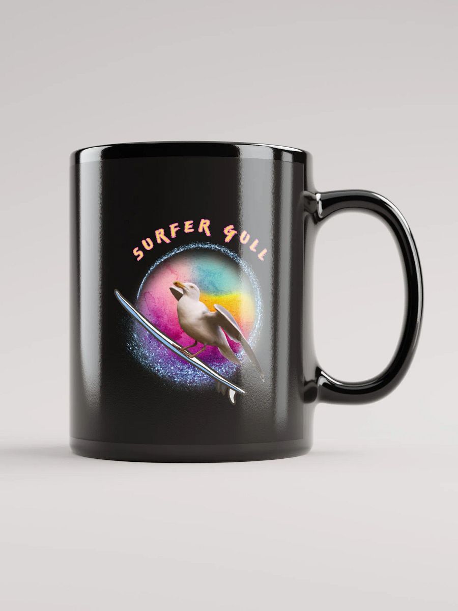Soleil the Surfer Gull Glossy Black Mug product image (1)