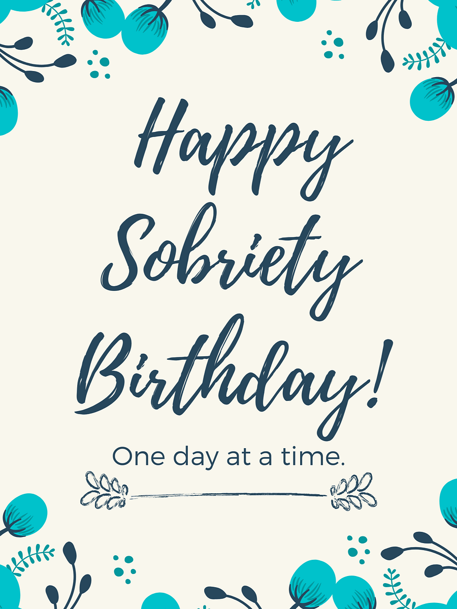 Blue Sobriety Birthday Greeting Card product image (4)