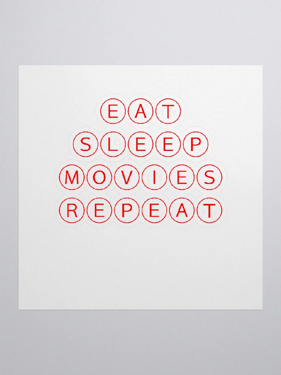 Eat Sleep Movies Repeat Sticker - Red product image (1)