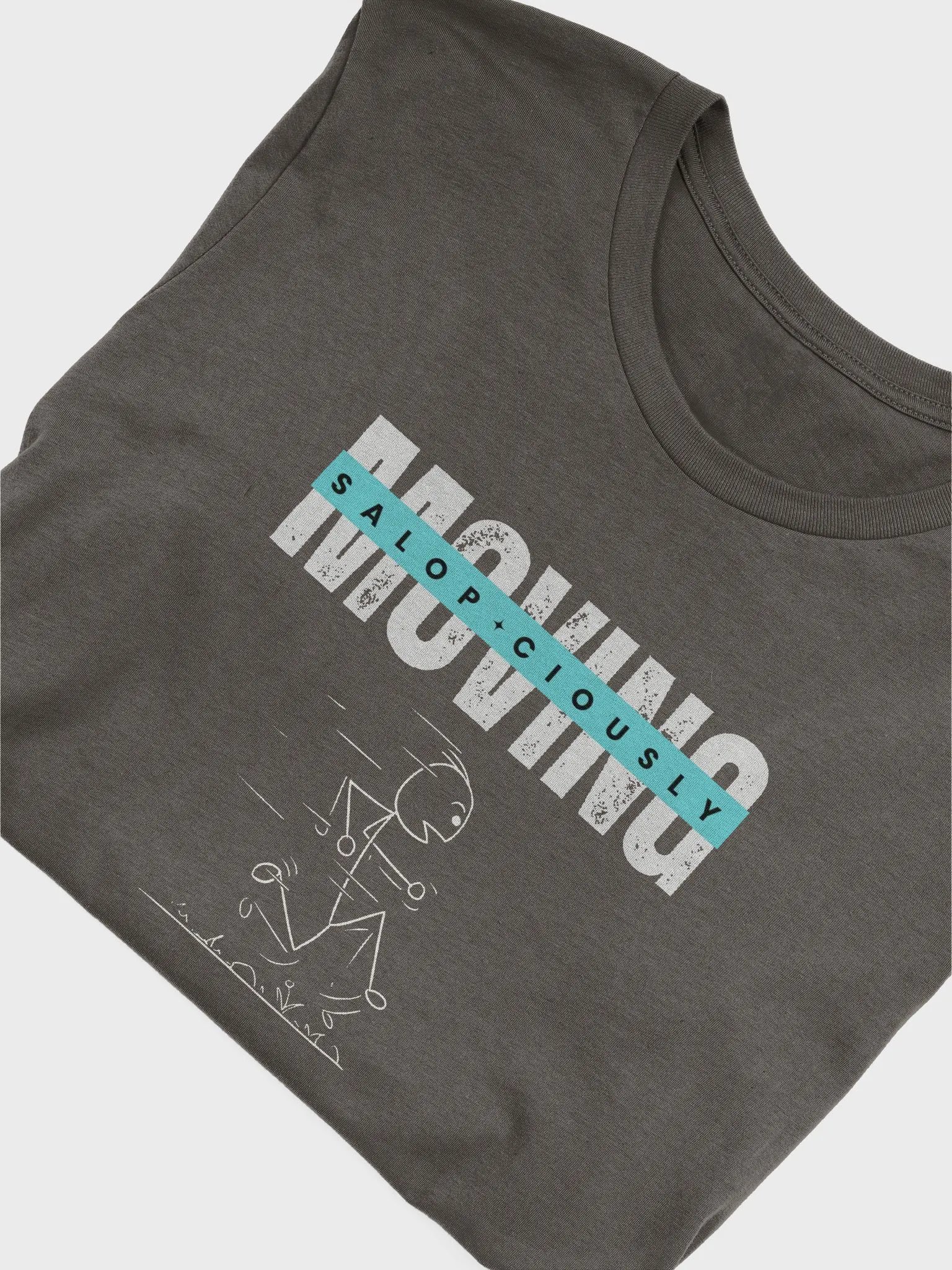 Moving SALOP*CIOUSLY Humor Blue Text T-Shirt product image (42)
