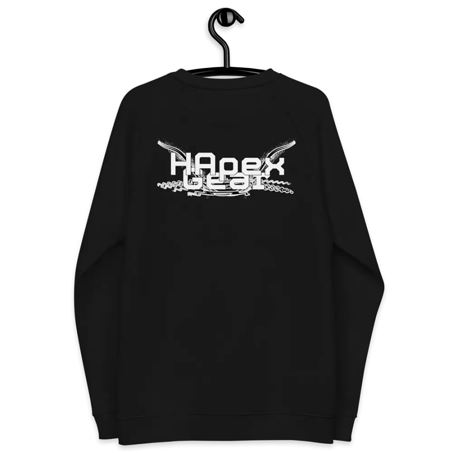 Unisex Organic Raglan Sweatshirt - White HApex Gear Black Logo product image (11)