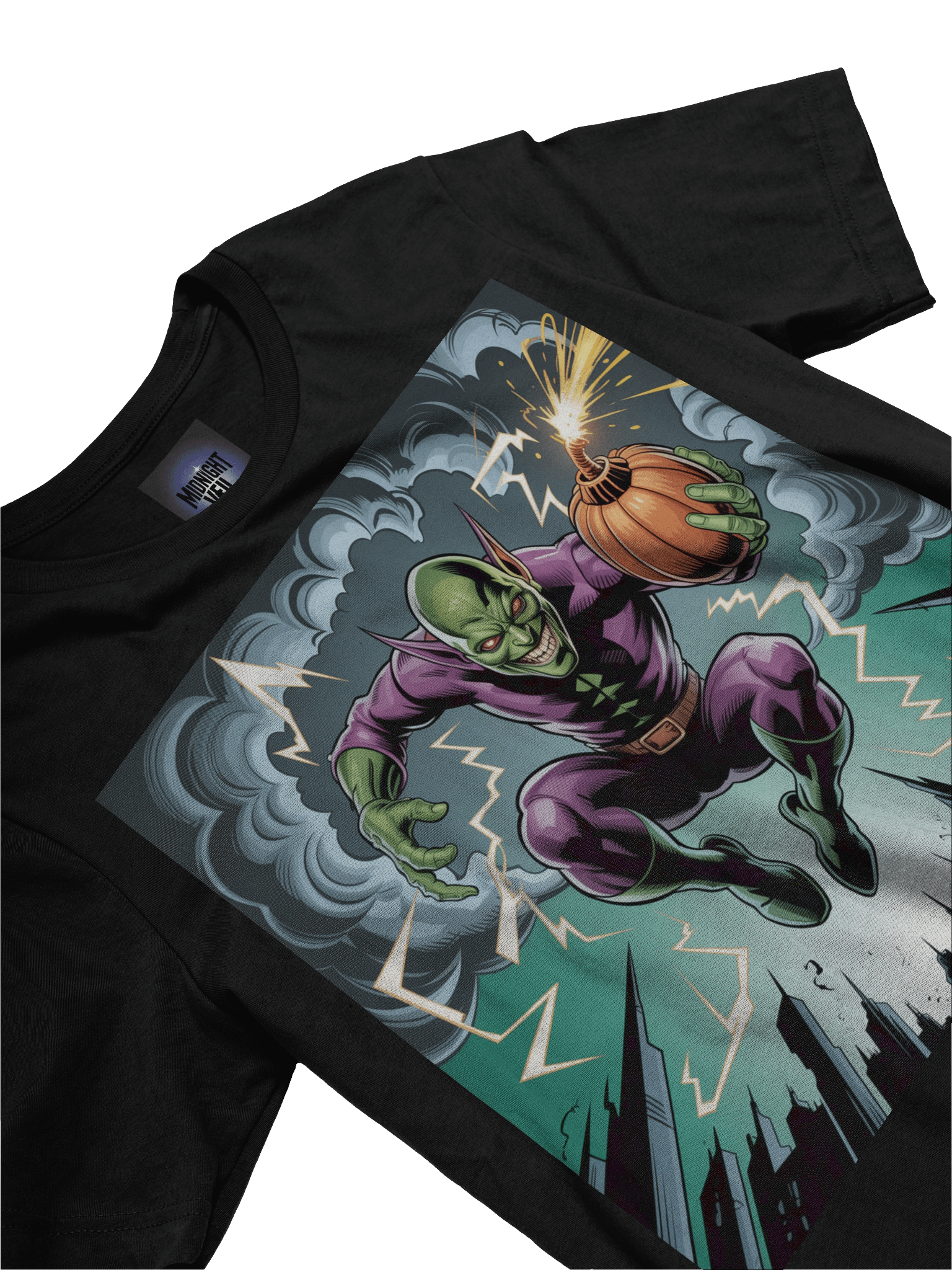 Green Goblin Pumpkin Peril Supersoft T-Shirt – Goblin's Ghoulish Blitz product image (5)