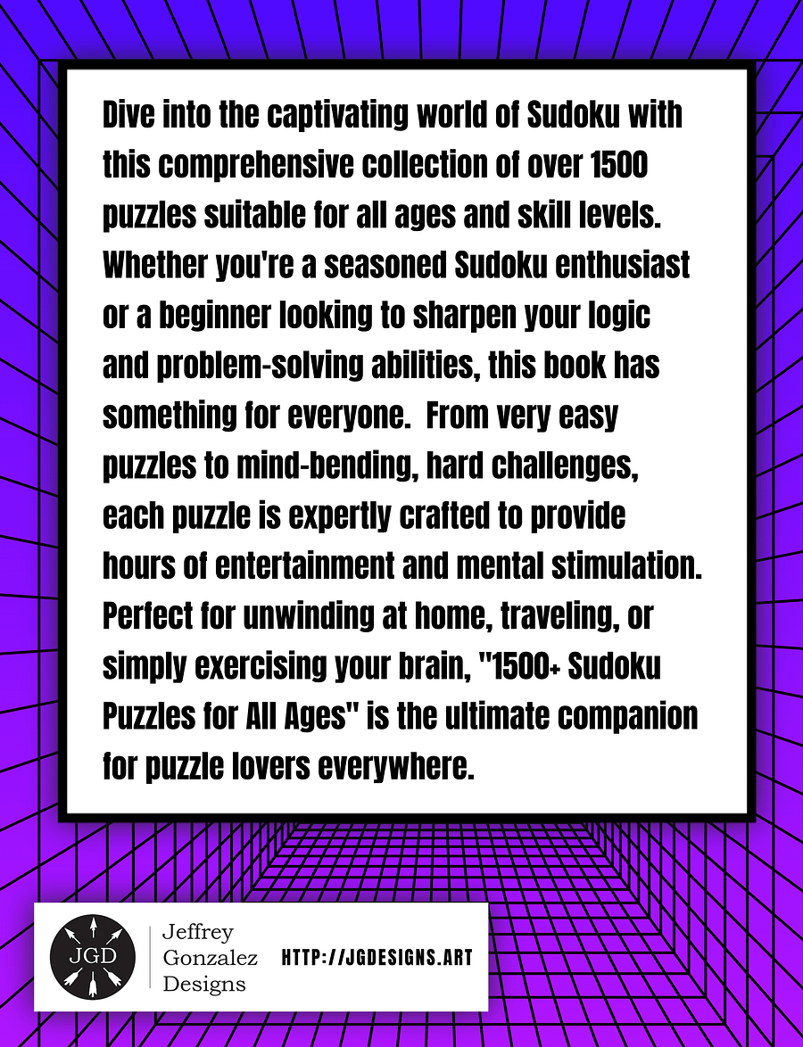 1500+ Sudoku Puzzles for All Ages: Very Easy to Hard - Printable E-Book PDF product image (2)