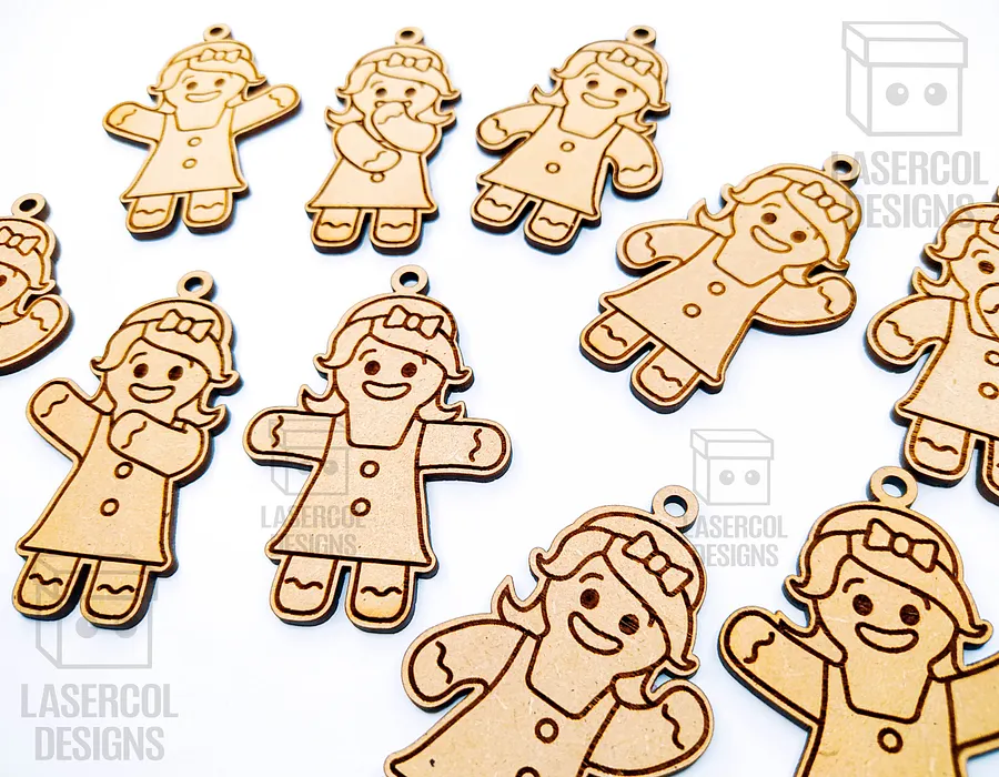 Gingerbread Cookies Christmas Ornaments Set 2 - Laser Cut Files product image (3)