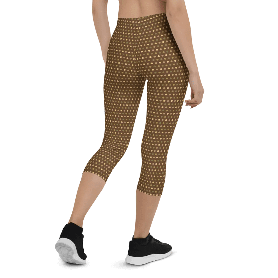 Brown wirh Polka-Dots Capri Yoga Pants product image (11)