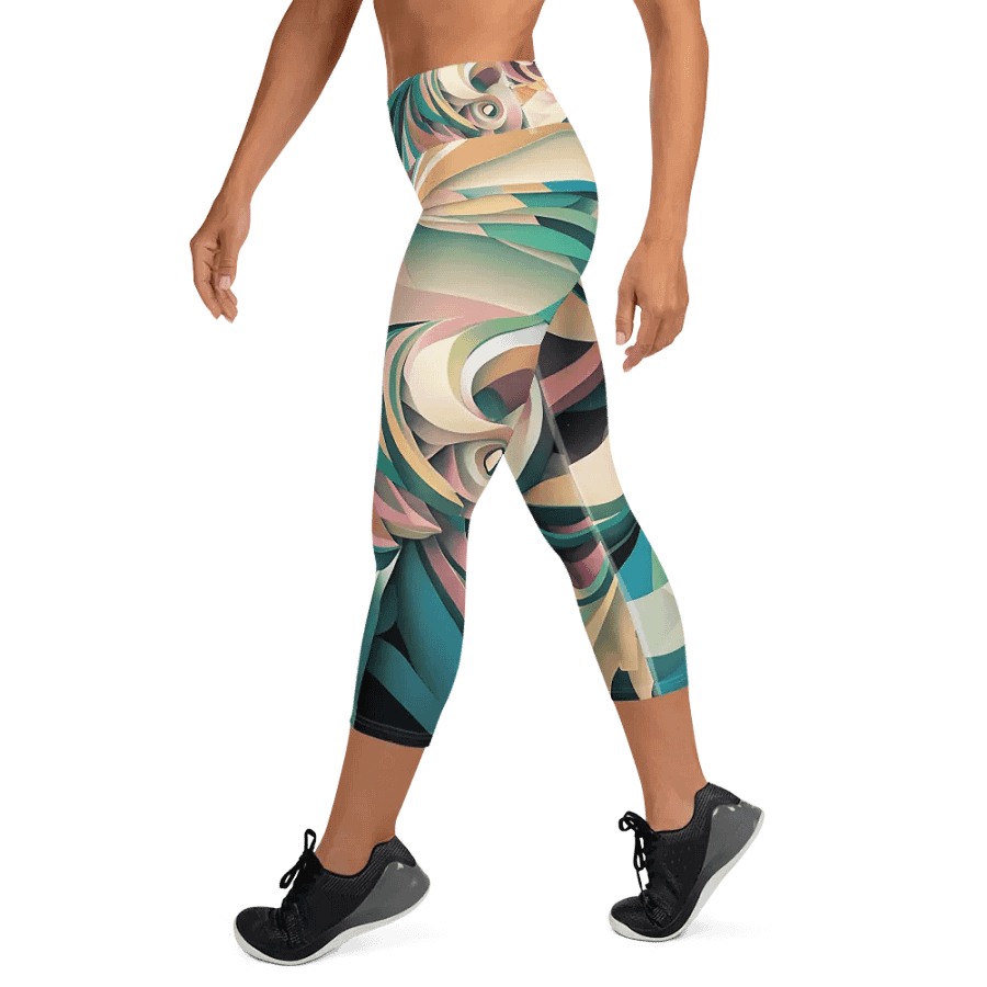 Abstract Lithographic Pattern Design Yoga Capri Legging - V6 product image (9)