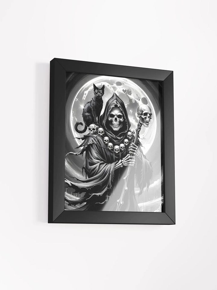 Grim Reaper and Black Cat Framed Print | Gothic Wall Art product image (2)