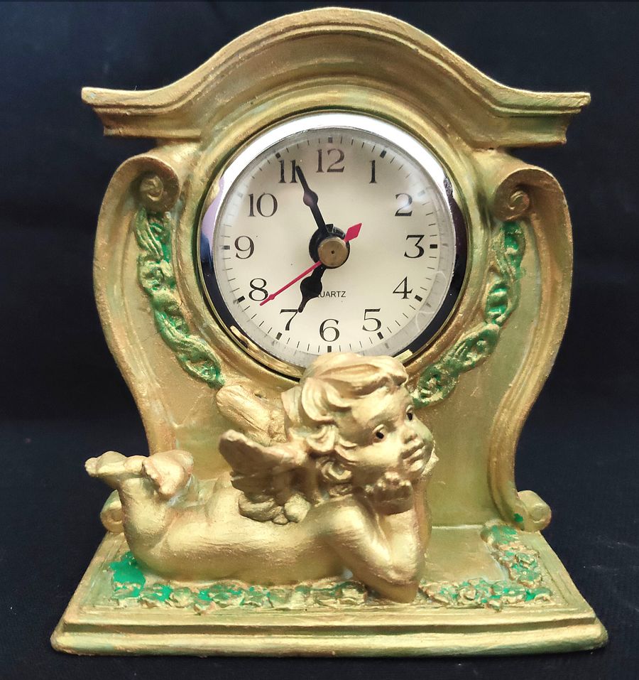 Relógio anjo, anjo dourado verde, decoração quarto product image (1)