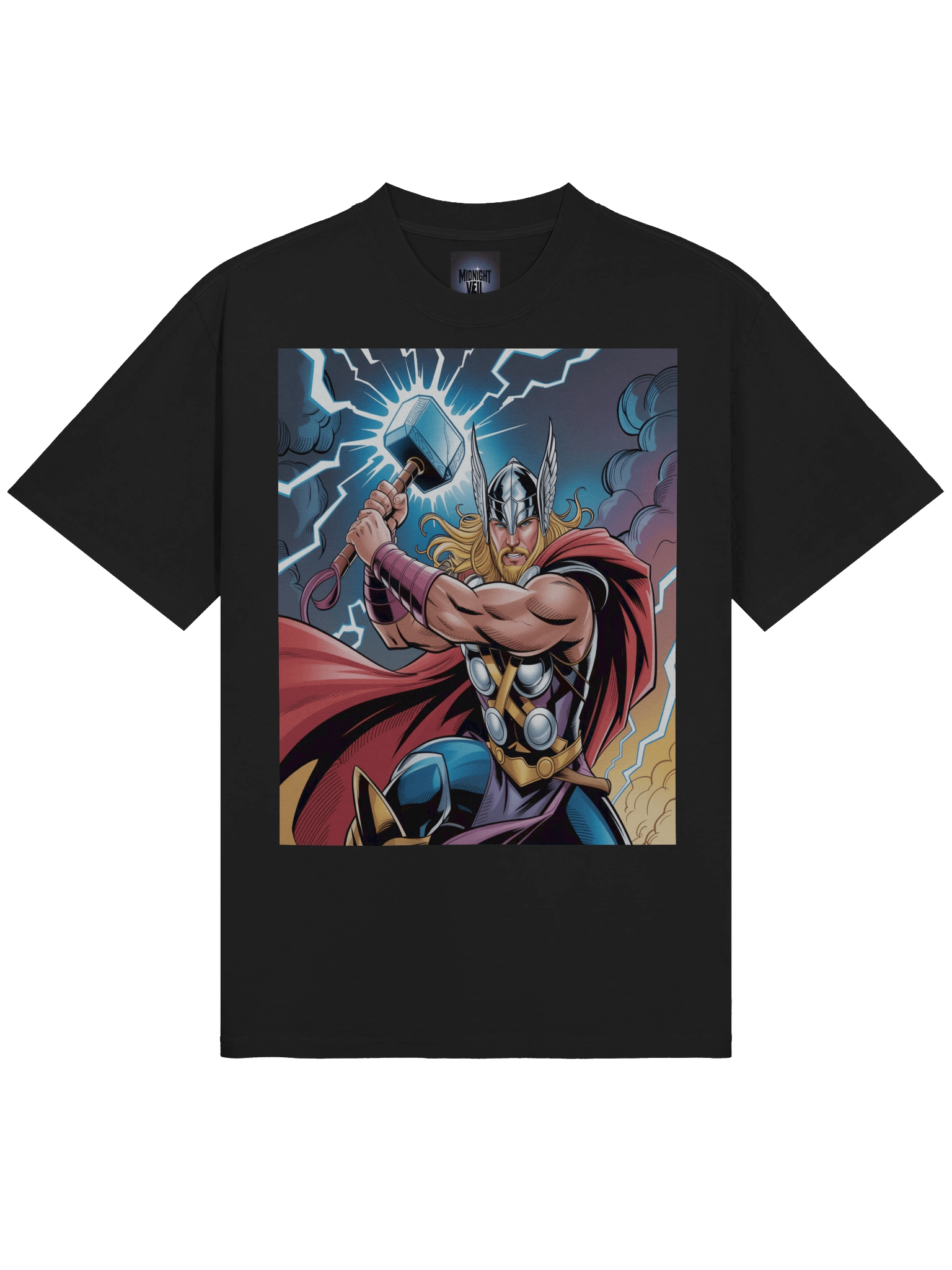 Thor Hammer's Fury Oversized Faded T-Shirt product image (5)