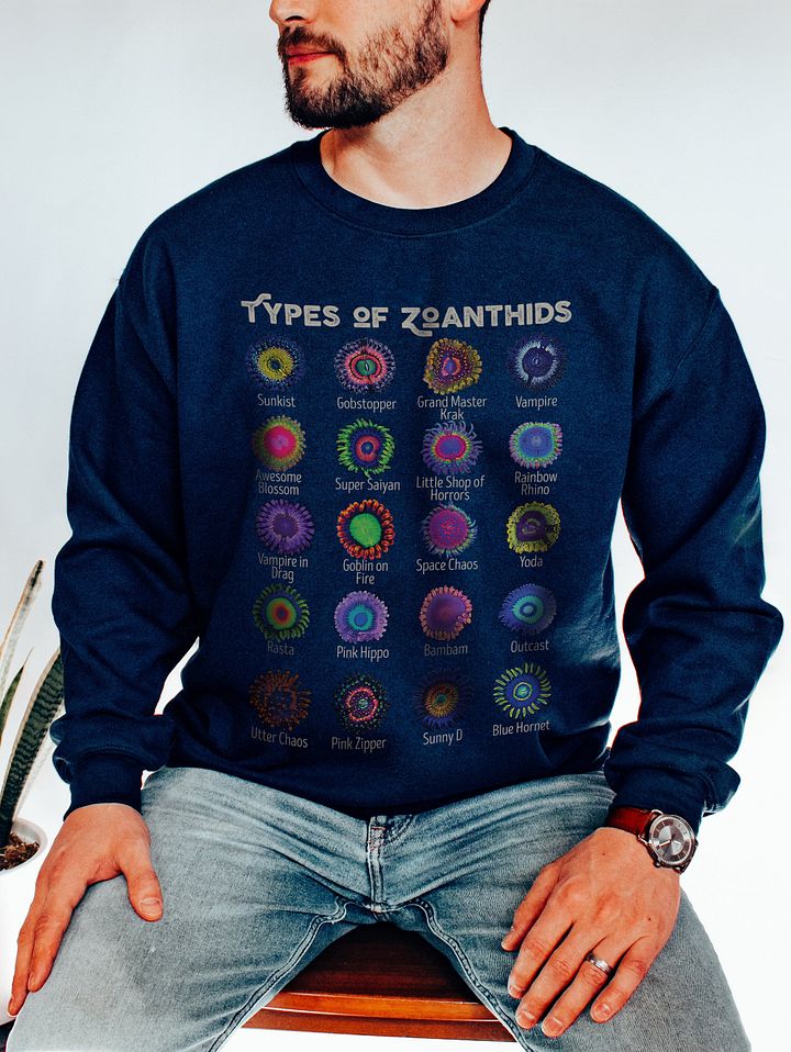 Zoanthid Identification Chart | Sweatshirt for Saltwater and Coral Reef Aquarium Hobbyists product image (15)