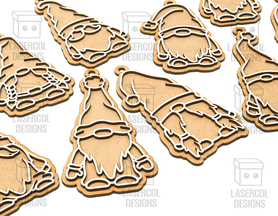 Gingerbread Gnomes Christmas Ornaments (10 Styles) - Laser Cut Files product image (6)