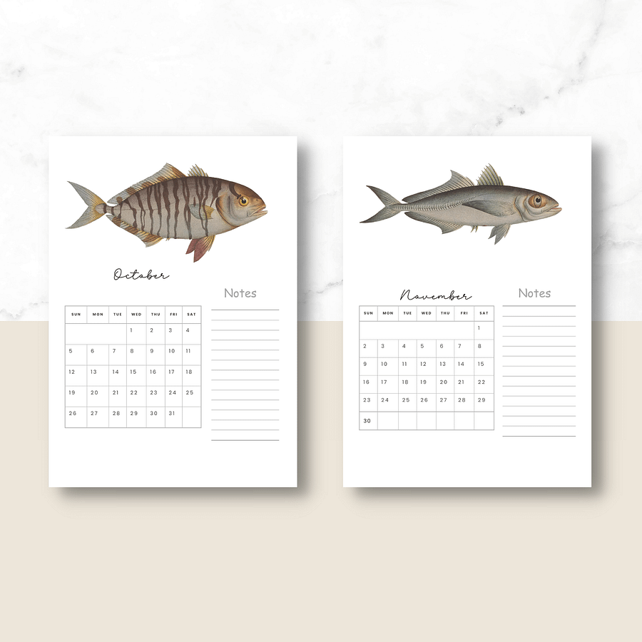 2025- 2026 PDF Calendar: Ocean Life product image (6)