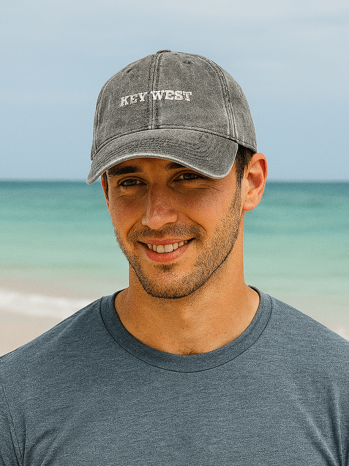 Key West Embroidered Vintage Wash Denim Dad Hat product image (1)